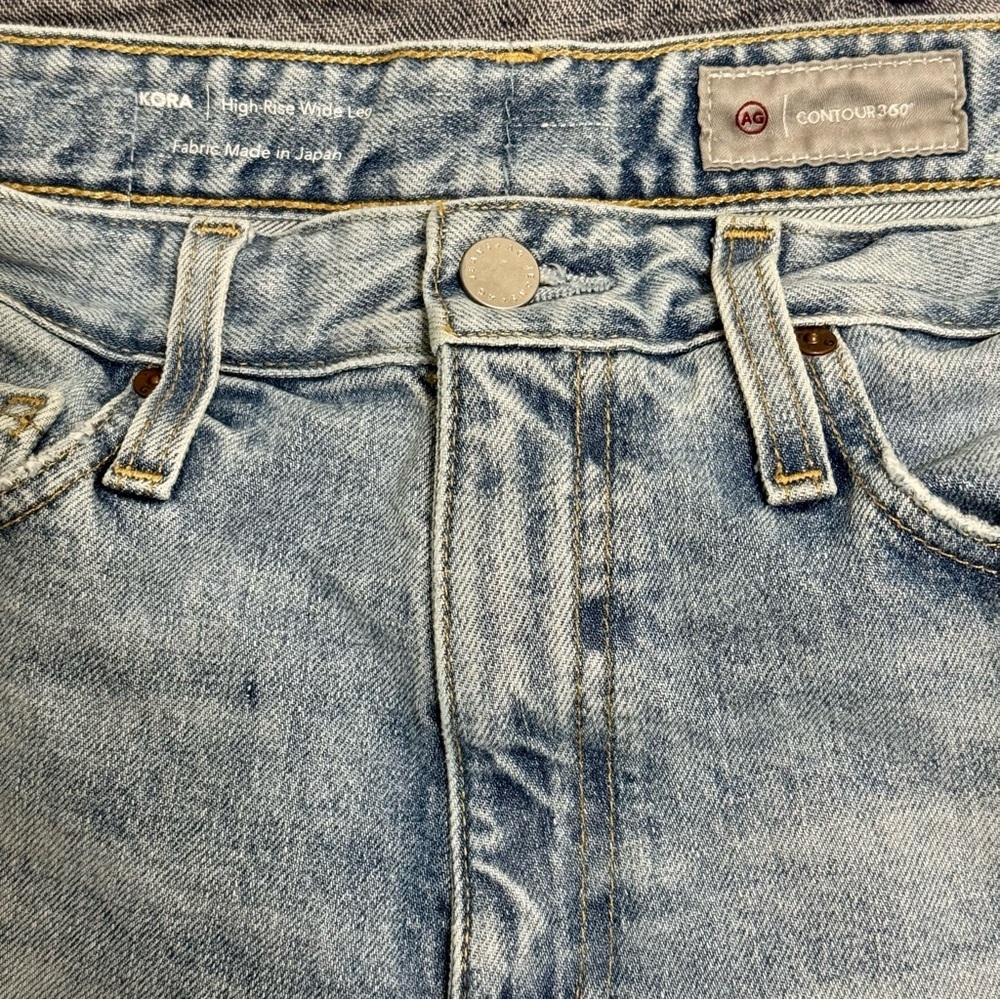 AG Jeans Kora High-Rise Wide Leg Distressed Jeans Size 26 - Picture 6 of 11